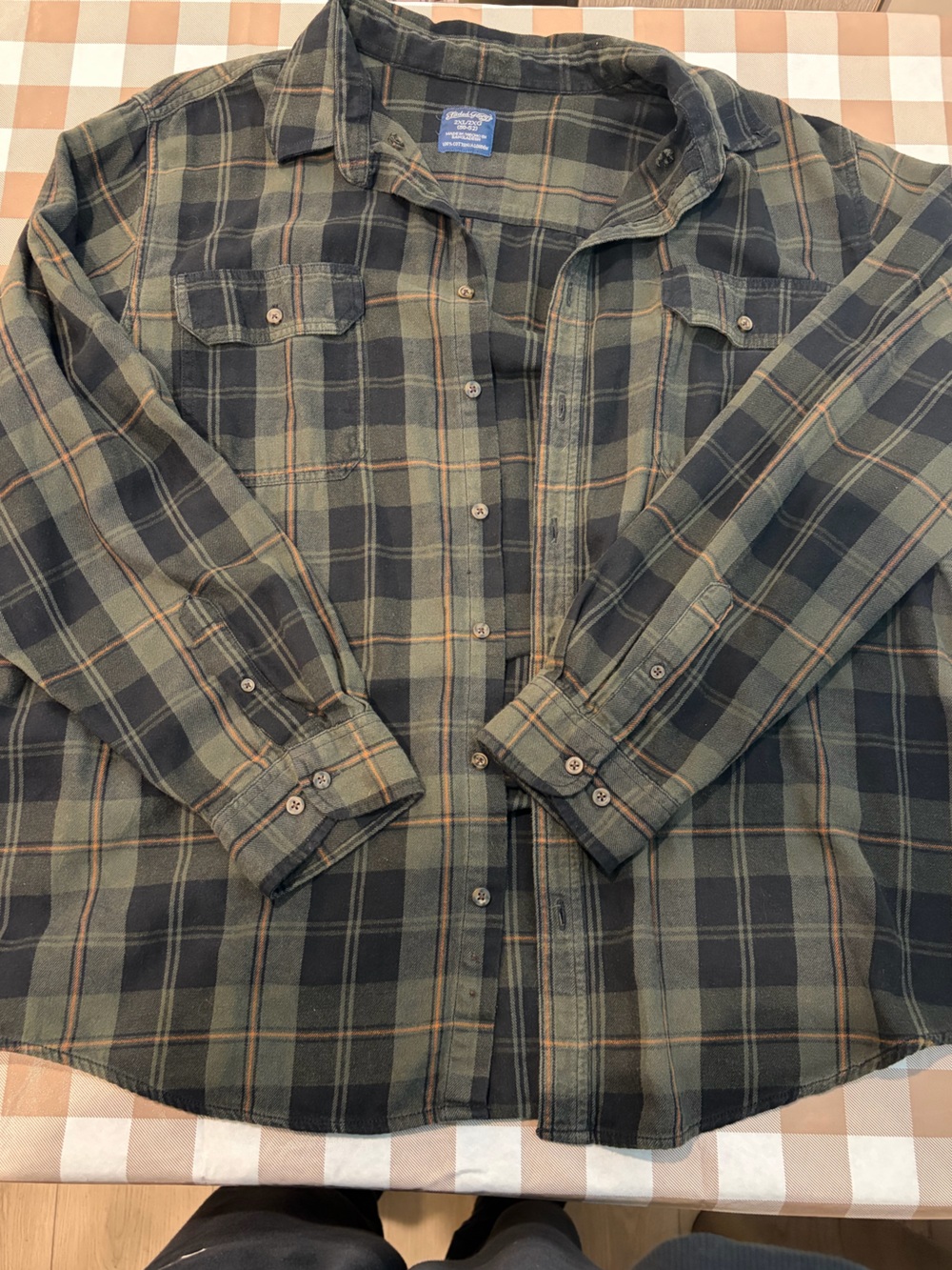 Army Green & Black Flannel